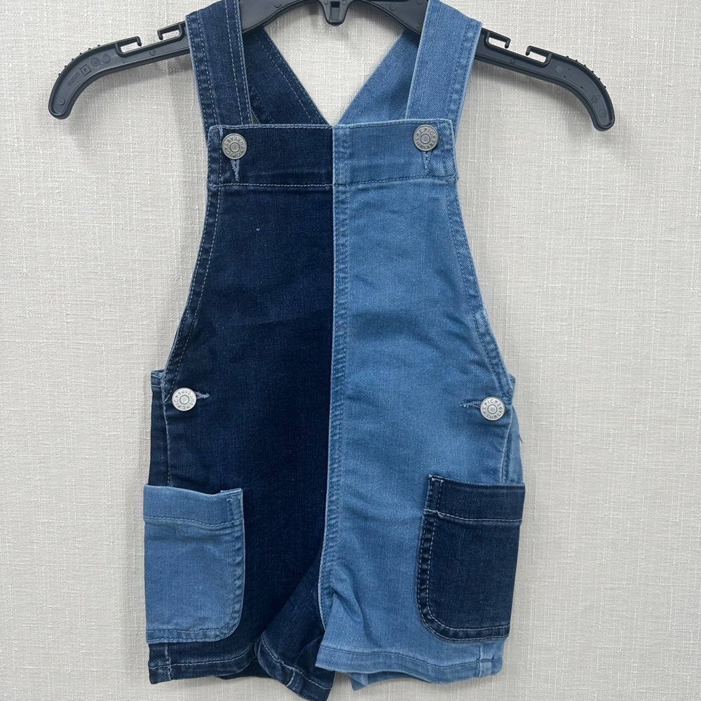 Epic Threads Kids Denim Colorblock Two Tone Overalls Girls size 3T #34-36